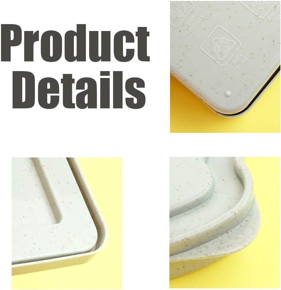 4Pcs Sandwich Containers for Lunch Boxes, Plastic Toast Shape Sandwich Box, Reusable Sandwich Box Food Storage Containers, Microwave & Dishwasher Safe, for Office, Camping - Image 3