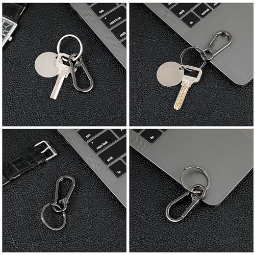 Amaxiu Robuster Metall Schlüsselanhänger, Zinklegierung Karabiner Schlüsselanhänger mit Schlüsselring Schnellverschluss Karabiner Clips Schlüsselanhänger Halter Organizer Finder Haken (8 Stück)