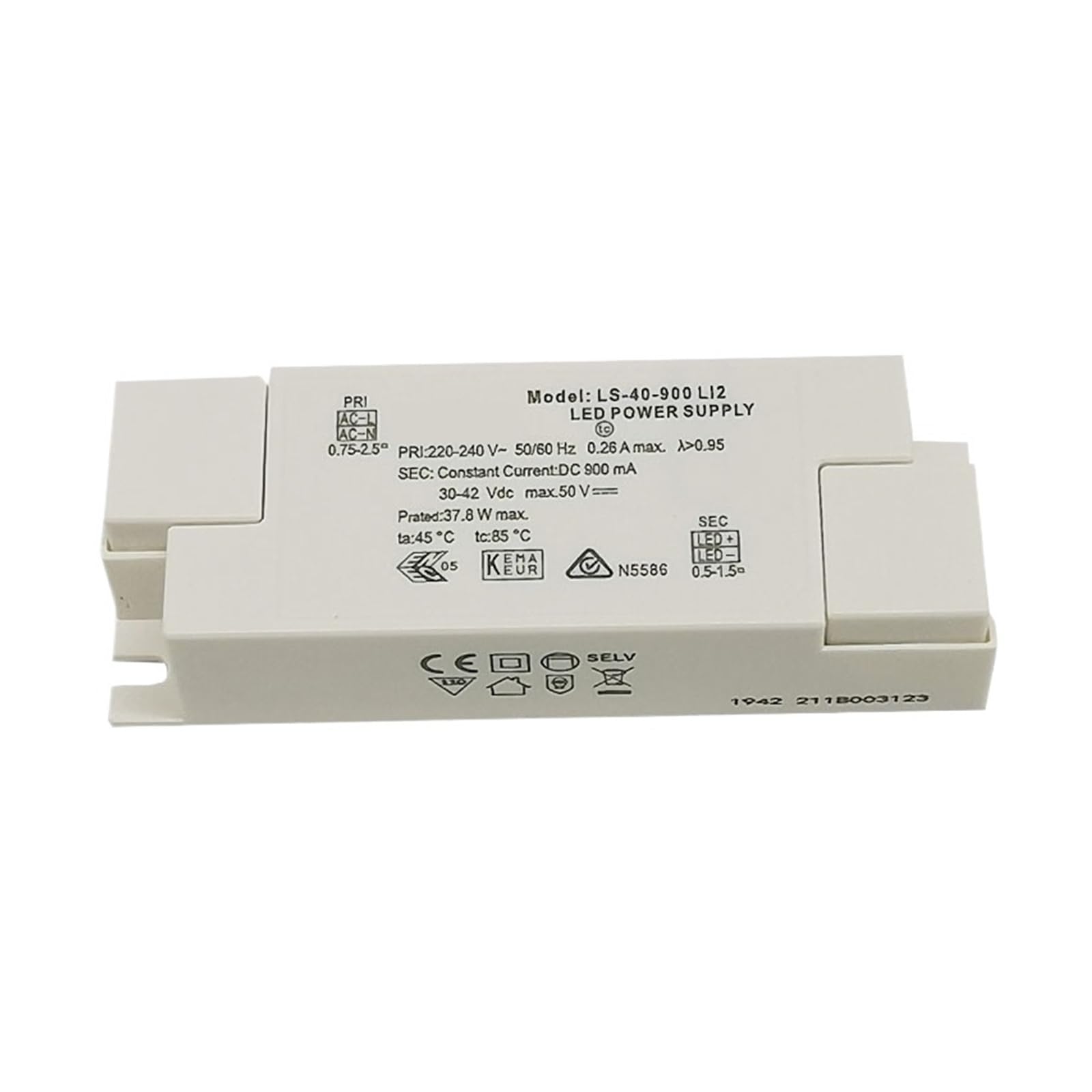 JJKKOZVQF LED Driver Power Supply 5W 6W 10W 12W 15W 30W 32W 36W AC100-277V LED Spotlight Constant Current Transformer(LS-40-600LX)