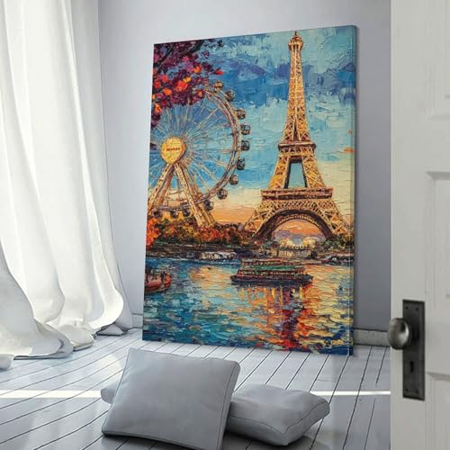 Impression Sur Toile Tour Eiffel Idéale pour un Salon Moderne