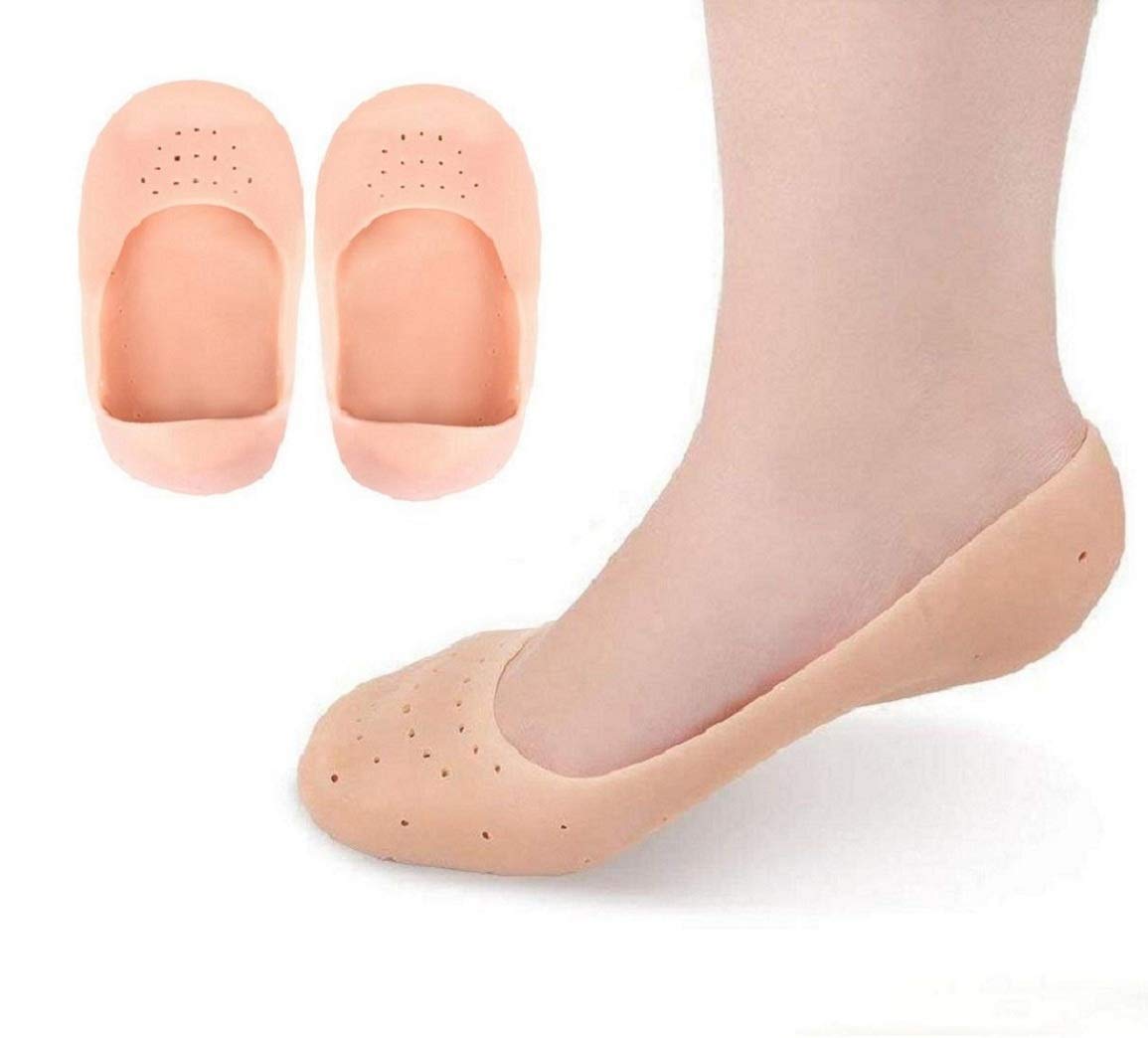 VALAMJI Silicone Full Length Foot Protector Moisturizing Anti Crack Socks for Foot-Care and Heel pain (Pair of 1)