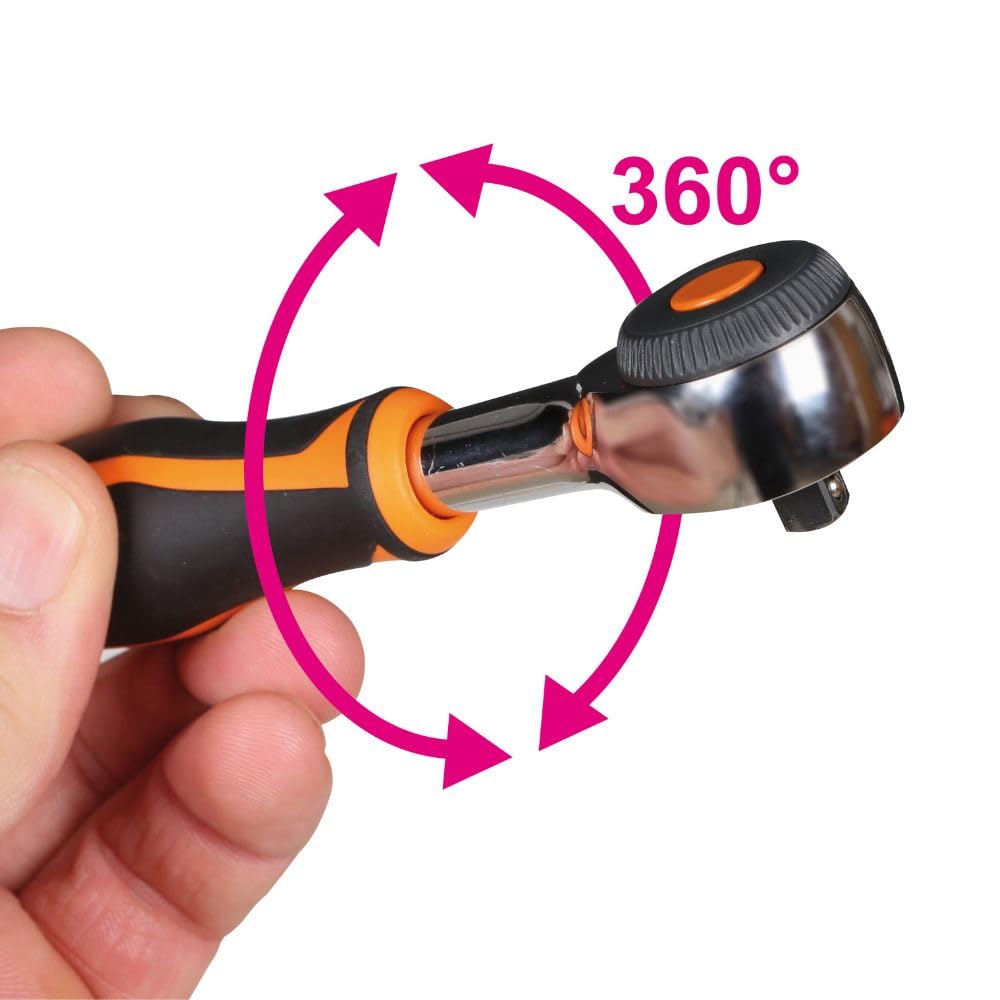 Beta 900/58 - Cliquet réversible avec manche rotatif et carré mâle 1/4" mécanisme à 52 dents