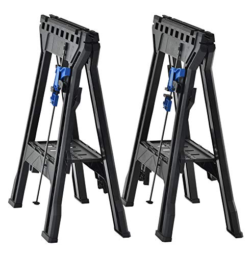 Muscle Rack FSHL-2PK Heavy Duty Folding Sawhorses, Plastic - Thumbnail 3