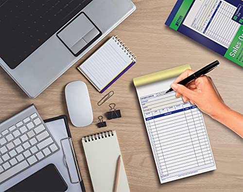 better office products sales order books 6 pack 2-part carbonless whitecanary yellow 4-18 x 7-316 inches 50 sets per book 300 total sets 6 books