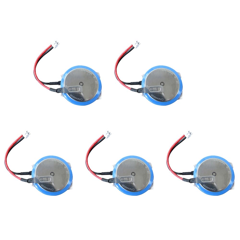 MEELER 5 Pcs 3V 550mAh CR2450HR Battery with 1.5 mm Connector Disposable Battery