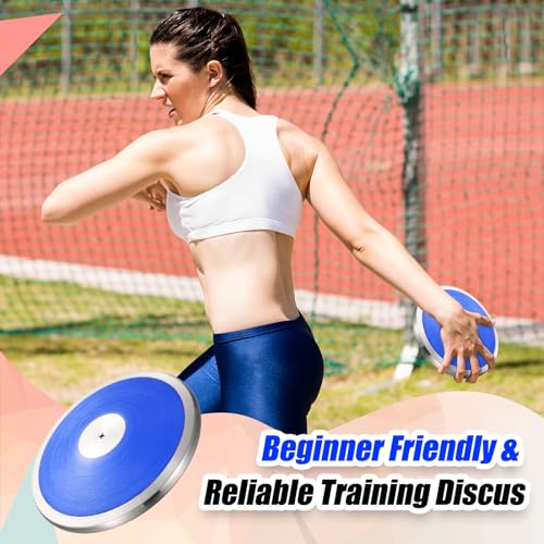 VercanMonth 4 Pcs 1kg Sports Training Discus Boys Girls Discus Track and Field Discuses Training Equipment for High School and College Throwers Practice and Competition(1kg,Blue)