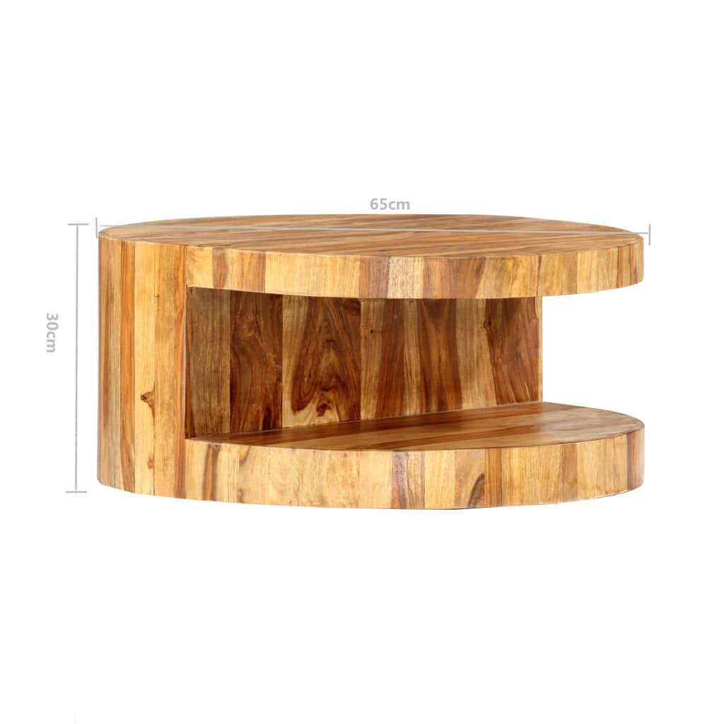 vidaXL - vidaXL Couchtisch Rund 65×30 cm Massivholz Palisander