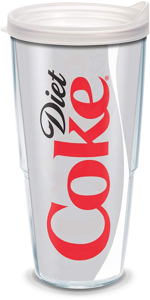 Plastic 1069599 Coca-Cola - Diet Coke Tumbler with Wrap and Frosted Lid 24oz, Clear