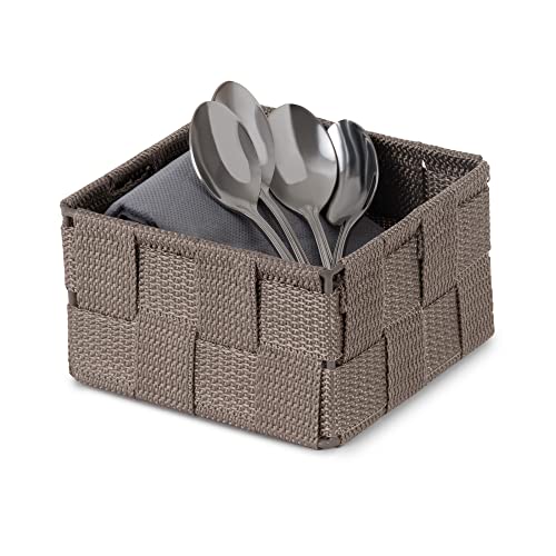 Compactor Stan Organizer do szuflad, mały, tkany sztuczny jedwab, 12 x 12 x 7 cm, kolor taupe, RAN6461