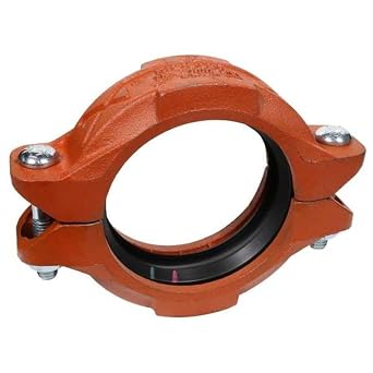 Anvil International 0390013571 Series 7401 Gruvlok Ductile Iron Rigidlok Coupling with Grade "EP" EPDM Gasket, 8" Nominal Size, Green/Red