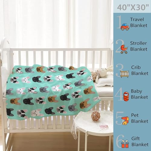 CZ-XING Wandteppich mit französischer Bulldogge, bedruckt, Motiv: französische Bulldogge, Gesicht, Überwurf, Französische Bulldogge, Decke, Hund, weich, gemütlich, Flanell, Camping, Büro, Reisen,