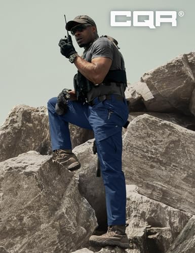 Image of CQR Men's Flex Ripstop Tactical Pants, Water Resistant Stretch Cargo Pants, Lightweight EDC Hiking Work Pants