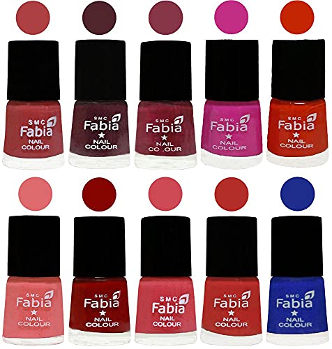 Image of ALL IN ONE (PACK OF 10), Long Lasting Glossy Nail Polish, 6 ml Each, All Vibrant Colours,02256