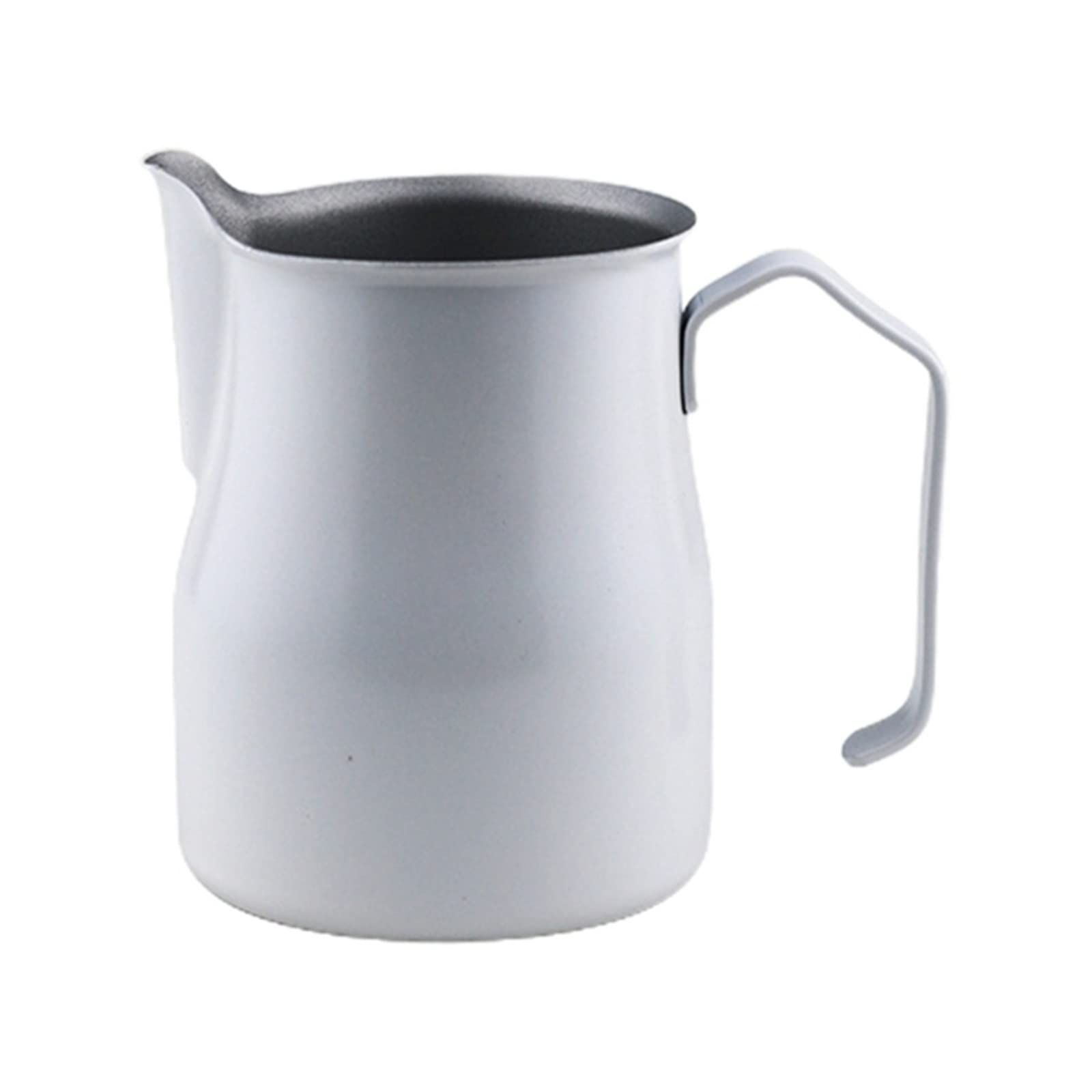 Jarras para Espumar leche Leche de acero inoxidable jarra taza café espresso barista artesanía con leche Barista del arte latte(Blanco,500ml)