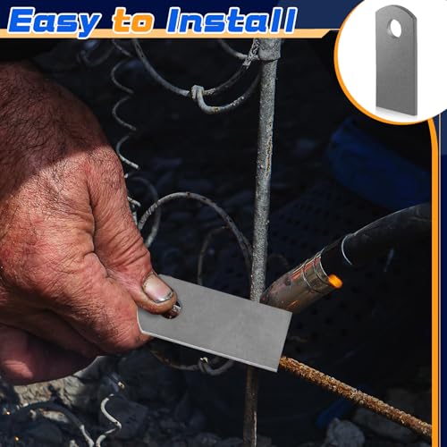 Image of Hicarer 60 Pcs Steel Weld on Tab Universal Shock Mount Flat Tab Brackets Steel Gusset Welding Accessories, with a 1 /2 inch Hole, 1 /4 inch Thick (Long Type)