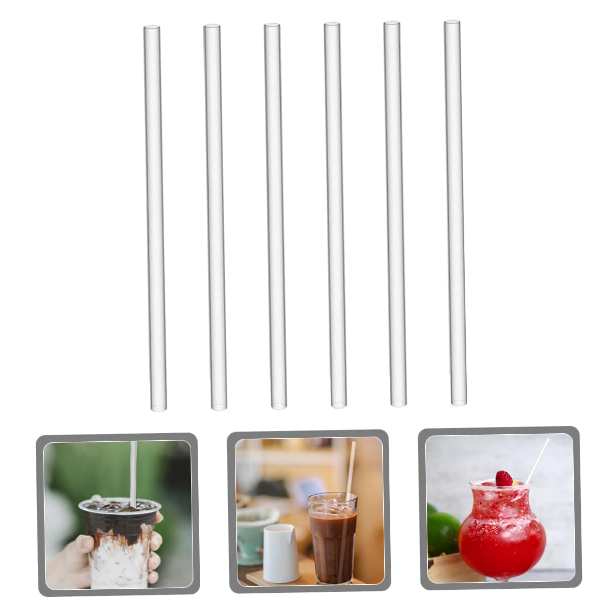 ABOOFAN 5 Sätze Rührstäbchen Wiederverwendbare Strohhalme Flaschendeckel Wasserpfeifenreiniger Simply Cup Große Trinkhalme Wiederverwendbare Flaschenbürste Wiederverwendbare 6 Stücke * 5