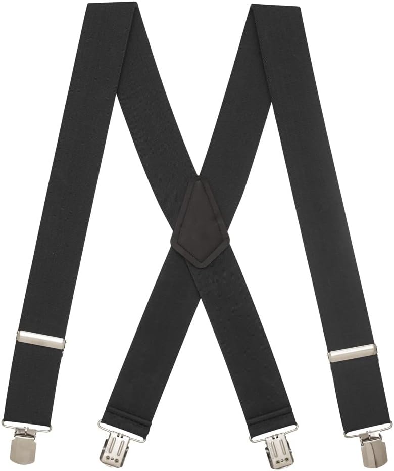 Suspender Store Classic Solid Color Suspenders - 2-Inch Wide - X-Back - Pin Clip - Many Colors & 4 Sizes Includes Big & Tall
