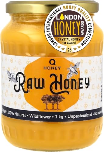 Q Honey Raw Wildflower Honey 1KG Unfiltered & Unpasteurised Award-Winning