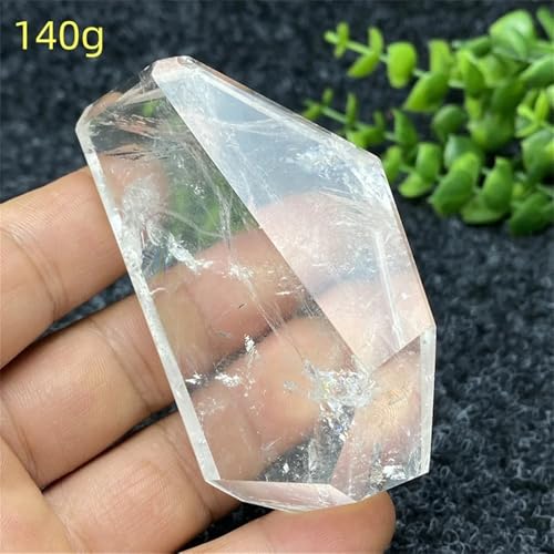 Collar de cristal blanco natural de cuarzo poliedro libre de 140g con soporte de piedra 3