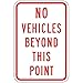 ComplianceSigns.com No Vehicles Beyond This Point Reflective Sign, 18x12 in. with Center Holes on 80 mil Aluminum for Parking Control