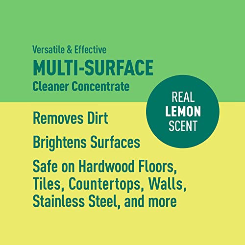Image of Amazon Brand - Presto! Multi-Surface Cleaner Concentrate, 2X Concentrated Formula, Lemon Scent, Streak-Free All Purpose Cleaner for Hardwood Floors, Tile, Countertops, 32 fl oz, 2-Pack