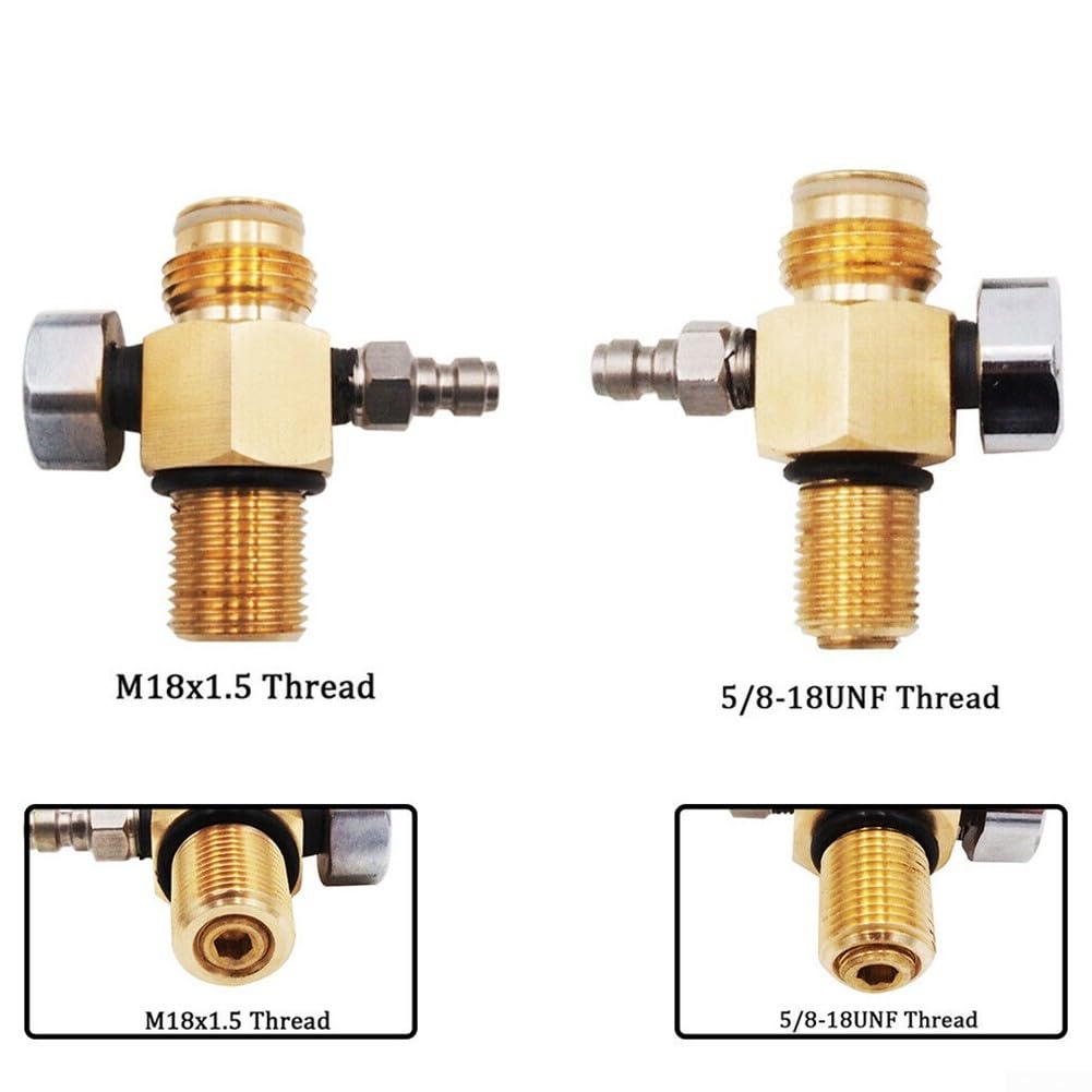 Regolatore di pressione per serbatoio d'aria HPA regolabile 0-2800 PSI, valvola con adattatore manometro, 5/8-18 UNF e filettatura M18x1.5 (18 con regolatore)