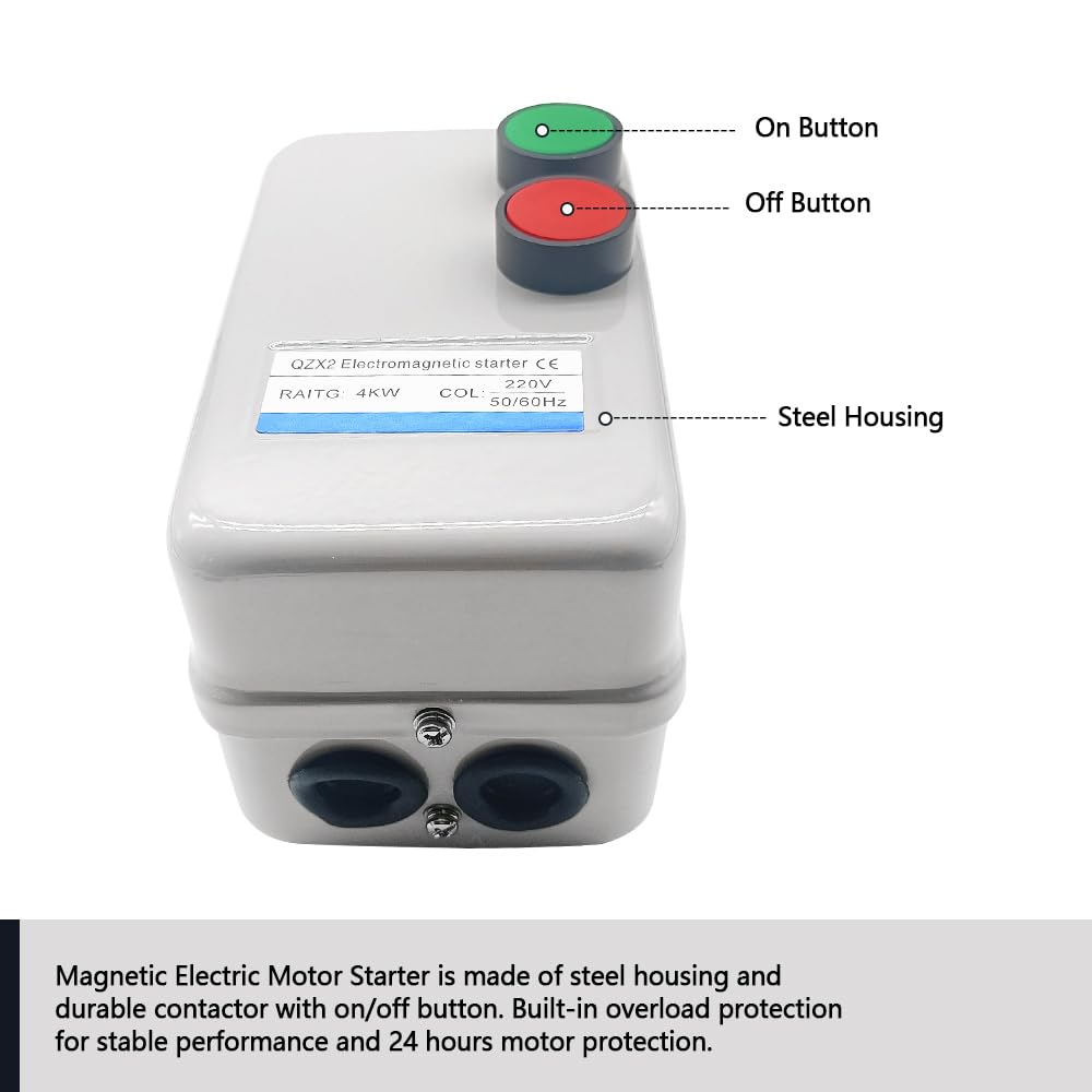 Arrancador magnético de motor eléctrico de 220 V, 4 kW, 5,5 HP, interruptor magnético trifásico o monofásico, apto para compresor de aire, interruptor de motor eléctrico