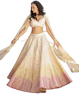Omkar Tex's Faux georgette lehenga choli with dupatta set for women Price In India