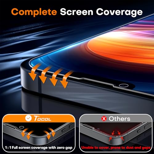 Image of TOCOL for iPhone 16e / iPhone 13 Privacy Screen Protector True 25Anti Spy 9H+ Hardness Tempered Glass for iPhone 13 Full Coverage Screen Protector Easy Installation 2 Pack