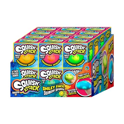 JA-RU Squish Attack Ball (24 Units Assorted) Squooshy Sphere 5606-24s