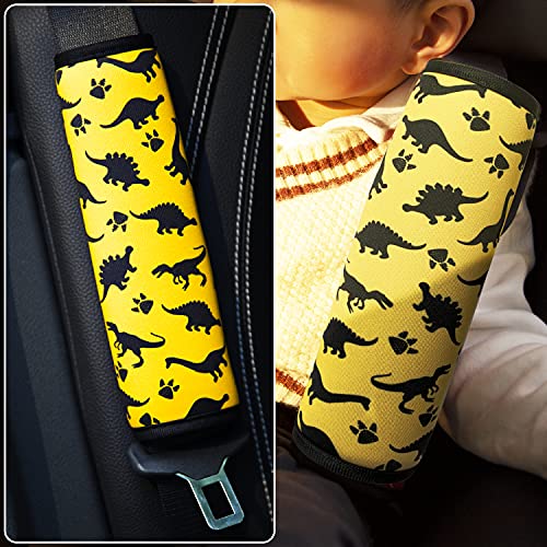 Image of Seat Belt Cover for Kids, Seat Belt Pad for Boys Girls, Car Seat Straps Shoulder Pads for Kids, Kid's Seat Belt Cushion, Shoulder Strap Pad, 1 Piece (Dinosaur)