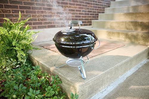Image of Weber Smokey Joe 14 inch Charcoal Grill - Portable Compact Charcoal BBQ Kettle with Tuck‑N‑Carry Lid Lock & Durable Porcelain‑Enameled Finish for Outdoor Cooking