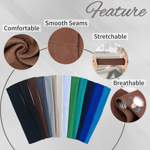 25 Pack Headbands for Women 25 Colors Head Bands for Women's Hair, Non Slip Stretchy Elastic Headbands for Yoga Running Gym — view 2