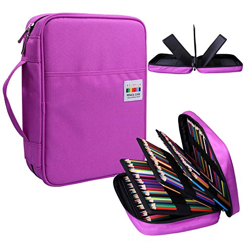 Bomkee BMKBD-220-UK-PE-1 Pencil Case For Adults 220 Slots Colored Pencils Gel Pen Organizer Bag thumb #3