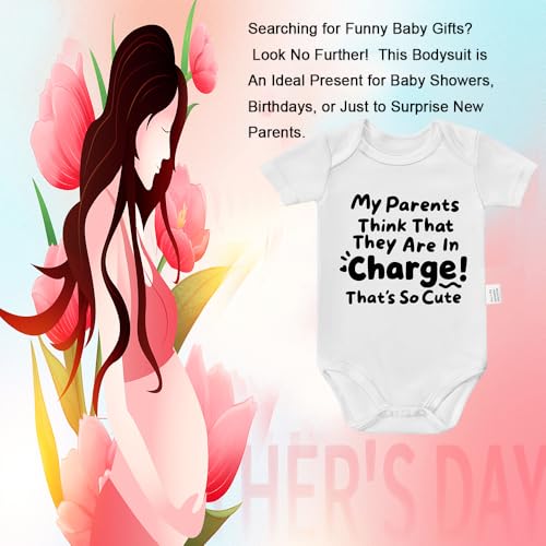 My Parents Think That They are in Charge That's So Cute Bodysuit, Funny Baby Pride Outfit, Infant Fashion Clothing4