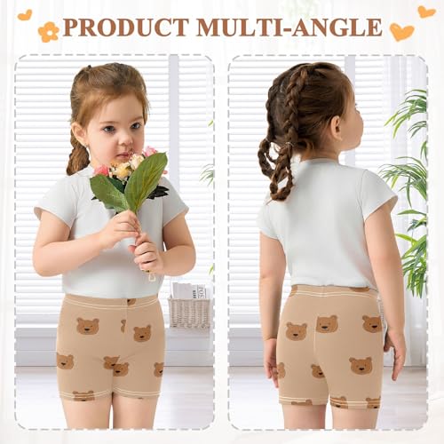 Simple Bear Cute Prints Girls Shorts Elastic Waist Sports Shorts Girls Leggings Pants for 4-10 Years4
