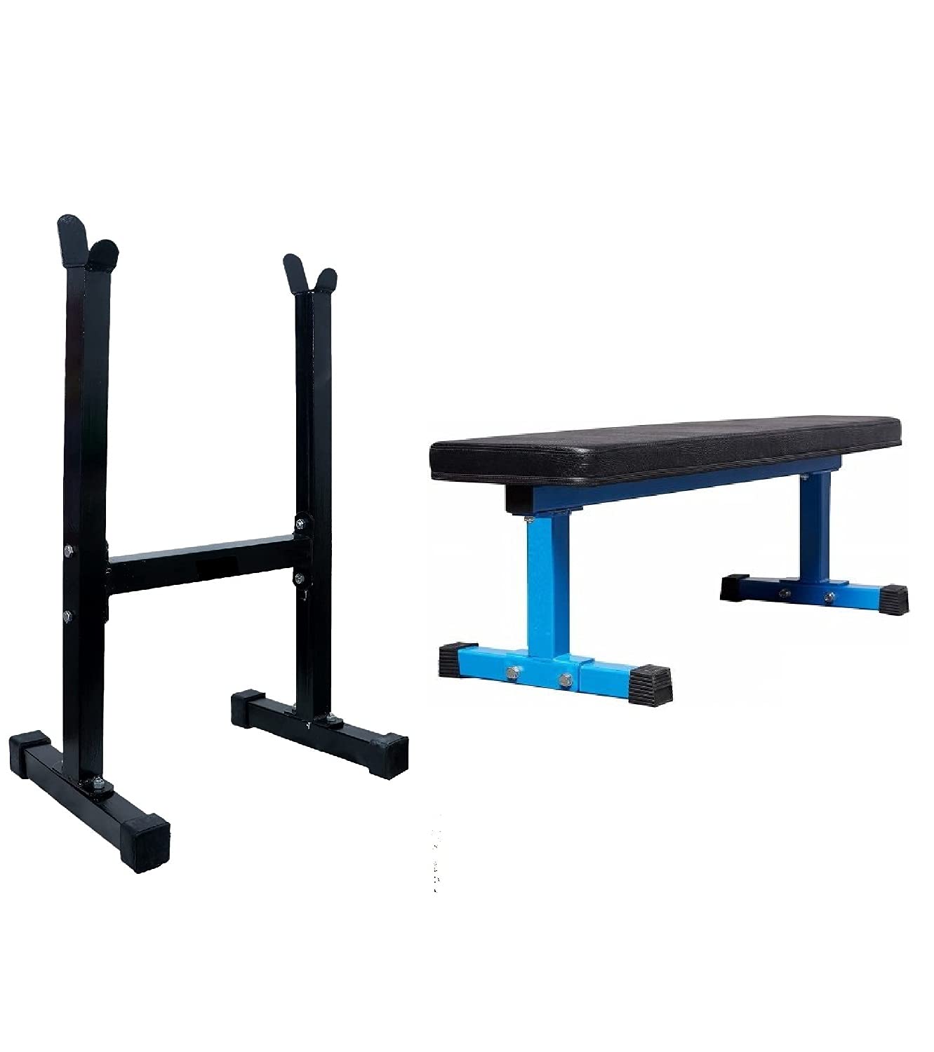 Bodyfit Combo - Weight Lifting Fitness Bench + Biceps Stand, Exercise Bench Set Home Gym Set. (BLUE FLAT + STAND)-image-30