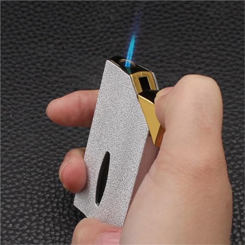 Encendedor metálico a prueba de viento con llama azul miniatura 3