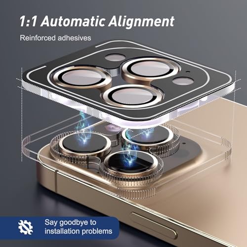 Image of Supershieldz CAM-Guard 3D Camera Lens Protector Ring for iPhone 16 Pro Max | 16 Pro, Keep Original Design and Color, 9H Hardness, Easy Installation - Black Titanium