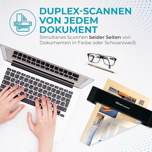 IRIScan Executive Mobile Scanner-dokumentenscanner A4 8PPM Duplex Scanner - v4: PDF-Editor, USB-betrieben, PDF-Scanner,OCR, Scan zu Word, PDF, XLS, Visitenkarten zu Outlook,Foto Scanner, Win – Bild 3