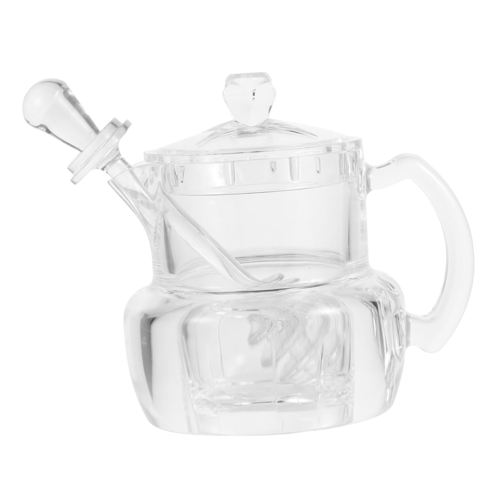 ABOOFAN 1 Set Honey Pot with Dipper Portable Syrup Dispenser for Kitchen Use Kitchen Container for Serving Honey Syrup Creative Design for Easy Pouring