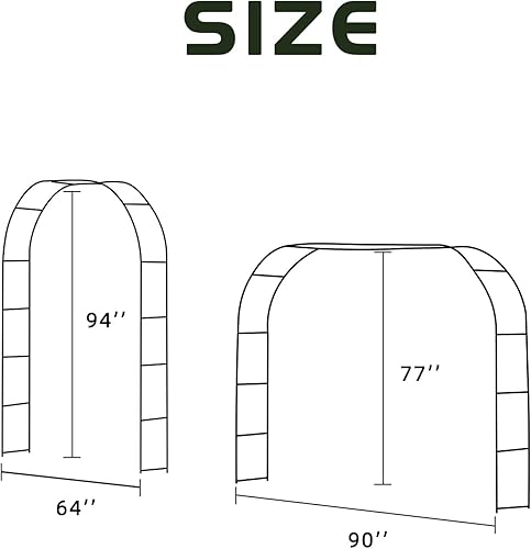 Miniatura 3 de Arco de boda de metal de 7.8 pies, 2 tamaños, combinación libre para varias plantas trepadoras, vides de rosas, decoración de fiesta nupcial (blanco)