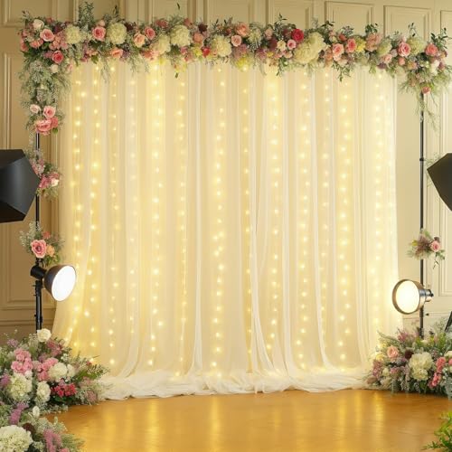 Fondo fotográfico 10x10 pies beige con luces USB miniatura 4