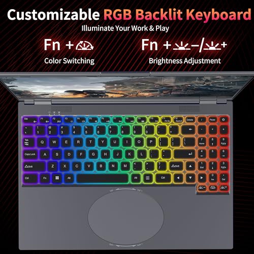Image of 16 inch Touchscreen Laptop, i3-8109U, 16GB RAM, SSD, RGB Backlit Keyboard, Face & Fingerprint Recognition, 180 Degree Opening and Closing, Win 11 (16GB RAM | 512GB SSD)