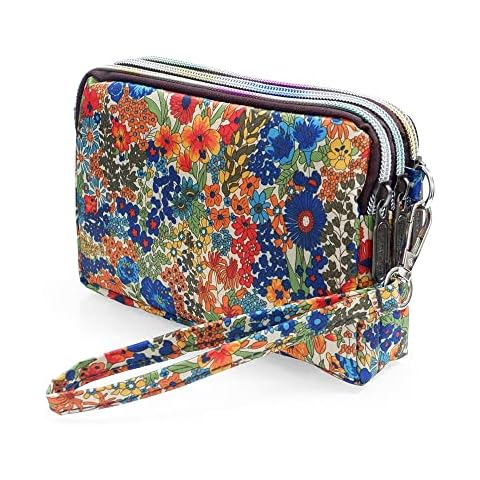 Conisy Nylon Wristlet Purses for Women,3 Layers Zipper Small Crossbody Shoulder Bag,Ladies Clutch Wallets with Strap (WH-N01) Cover