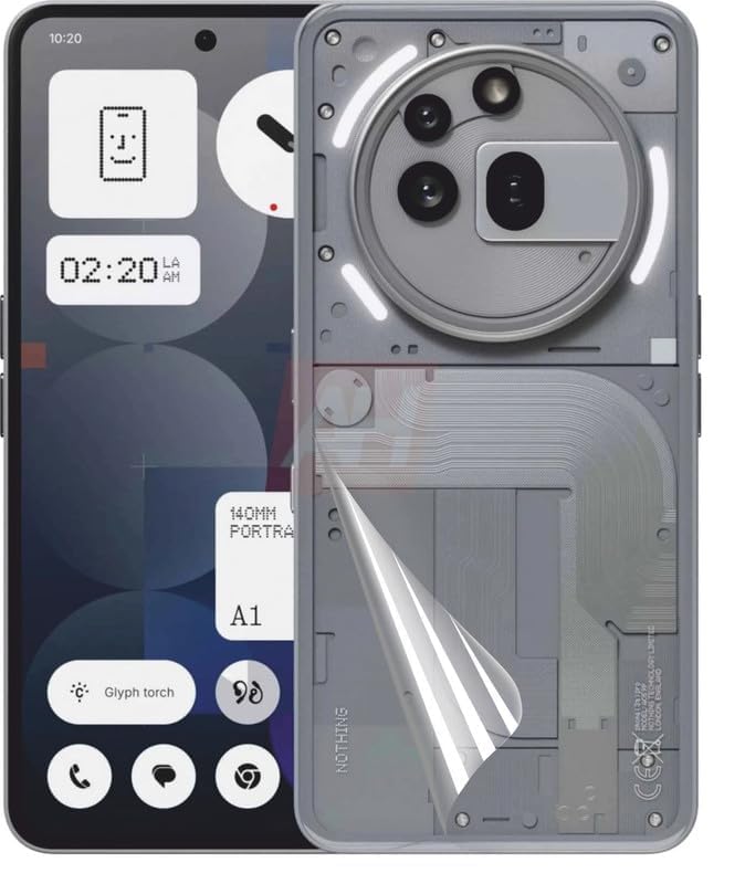 Image of DD SON Matte Finish Full Body Cover Back Protector Compatible with Nothing Phone 3A Pro 5G | Unbreakable Membrane Scratch Guard Full Fit Protective, Case Friendly, (Back & Side) (Pack of 1)
