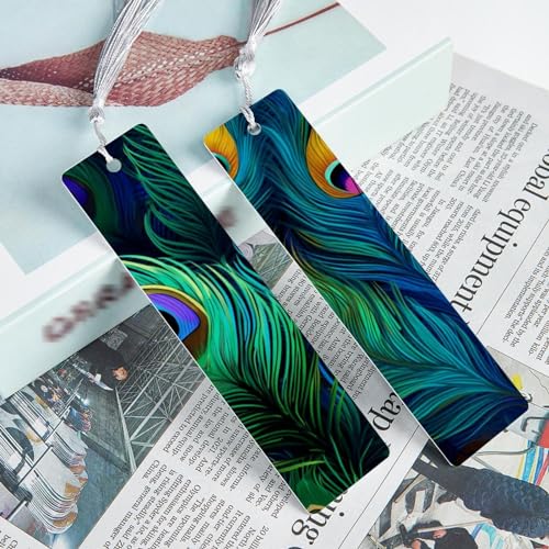 Marque-pages plumes de paon d'exception pour beaux livres