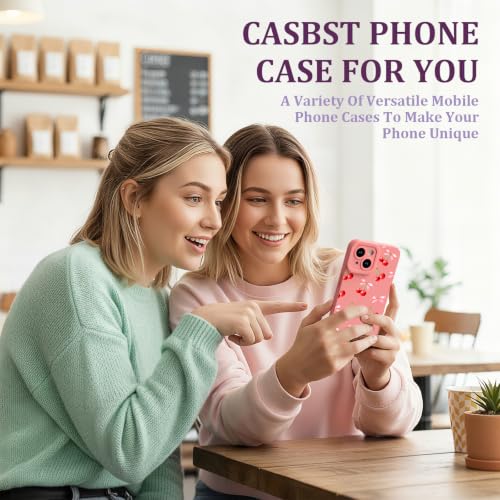 CASBST for iPhone 13 Phone Case, Printed Silicone, Bow Cherry - image 7