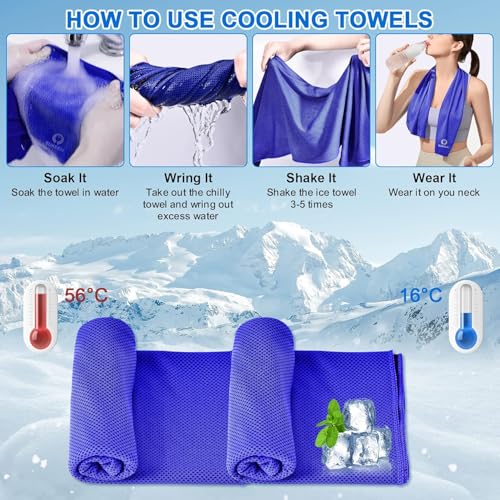 Image of KUEN [4 Pack] Cooling Towel (40 inchx12 inch), Ice Towel, Soft Breathable Chilly Towel, Microfiber Towel for Yoga, Sport, Running, Gym, Workout,Camping, Fitness, Workout & More Activities