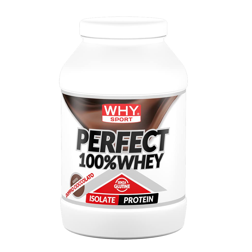 WHY SPORT PERFECT 100% WHEY - Proteine Whey - Proteine Isolate - Proteine in Polvere con Aminoacidi Essenziali per la Massa Muscolare - Gusto Doppio Cioccolato - 900 gr